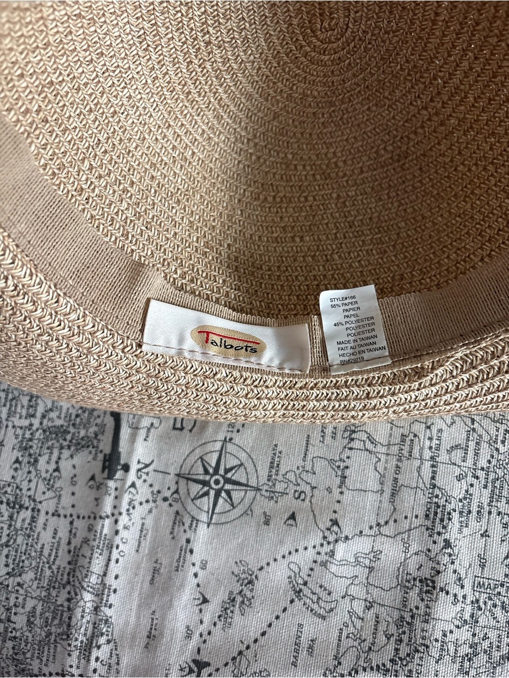 Talbots Natural Straw Wide-Brim Sun Hat - Picture 4 of 4